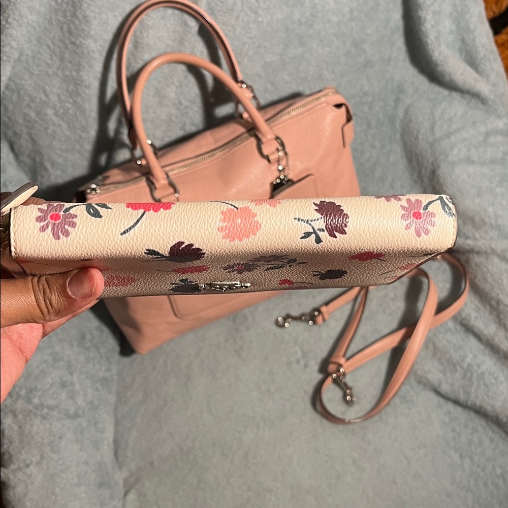 Coach Blush Pink Satchel and Floral Wallet Set - Picture 10 of 12